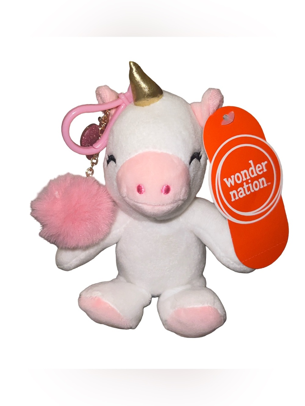 Wonder Nation Unicorn Plush Backpack Clip/ Keychain